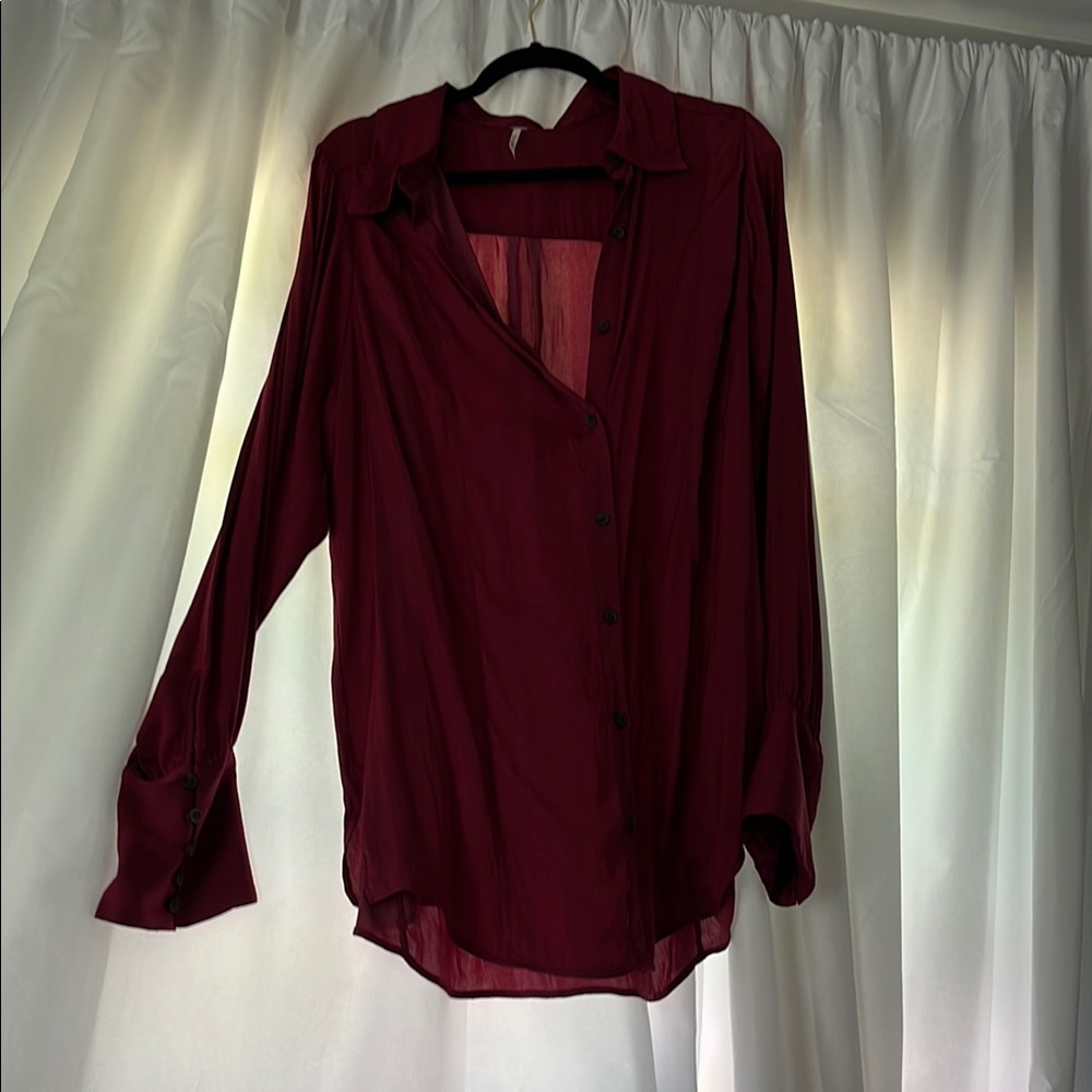 Free People Burgundy Women's Top